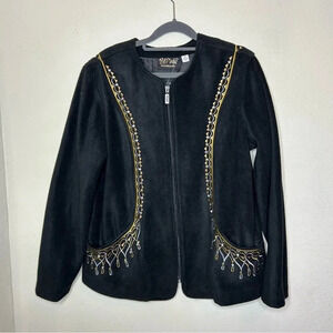 NWT Bob Mackie Zip Up Jacket Black Size Medium